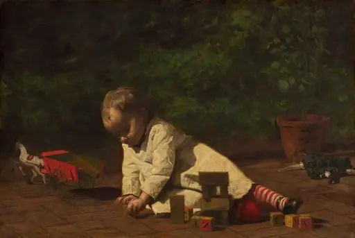 Baby at Play, by Thomas Eakins, oil, 1876