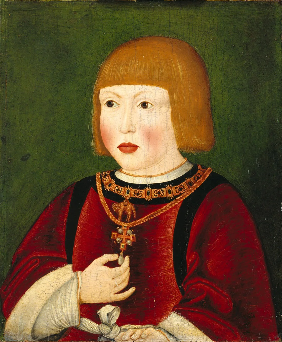 Portrait of King Louis II (1506-1526) of Hungary, 10-12 years old, detail
