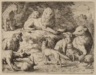 The Animals Present Their Charges Against Reynard, by Allart van Everdingen, ink, 1650