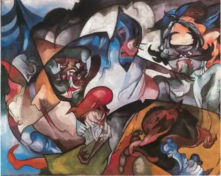 Composition, by Stanisław Ignacy Witkiewicz, oil, 1922