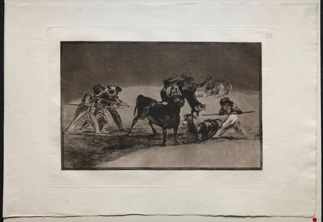 Bullfights: The Moors Use Donkeys as a Barrier to Defend Themselves Against the Bull Whose Horns Have Been Tipped with Balls, detail