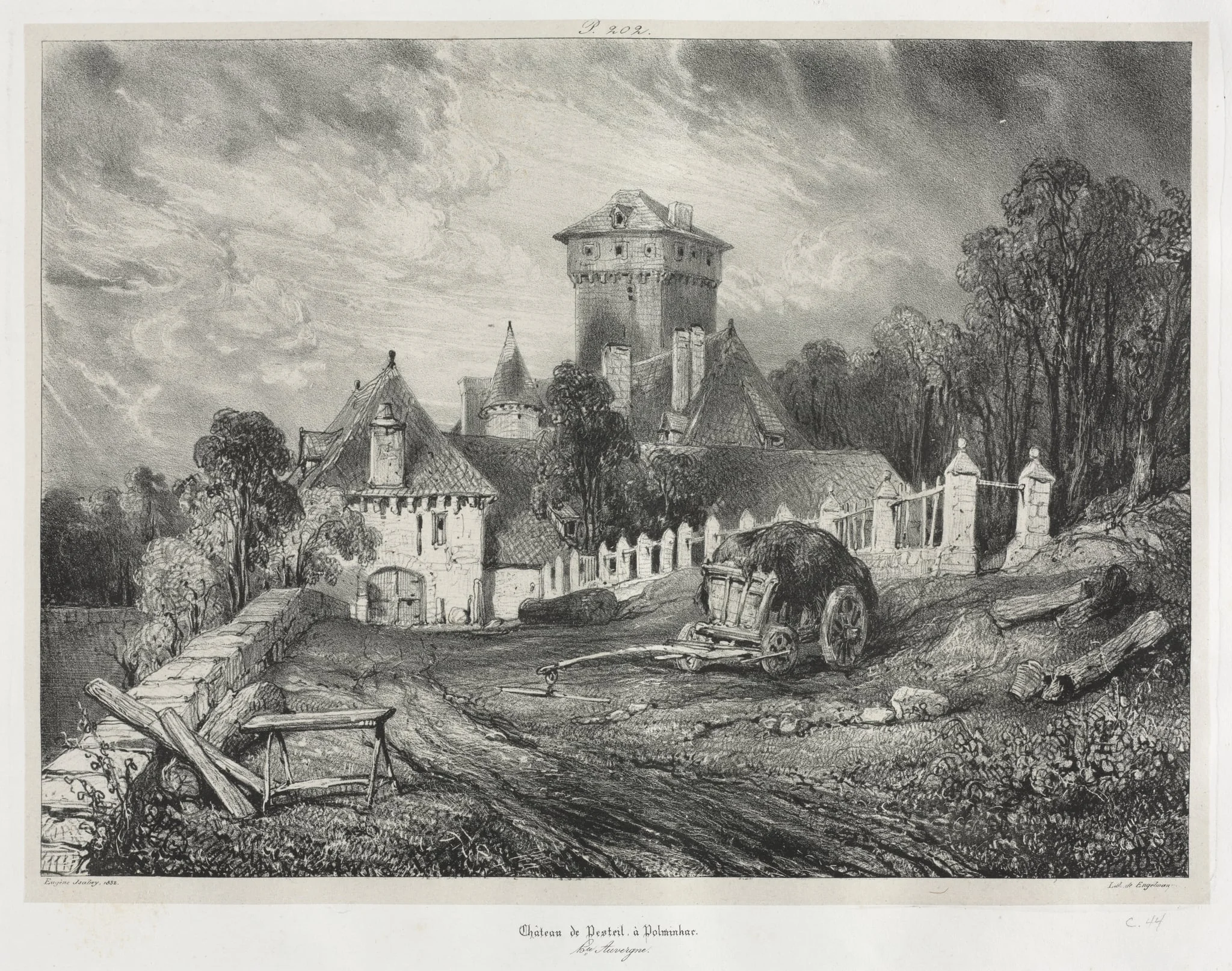 Picturesque and Romantic Journeys in Old France: Auvergne (vol. II): Pesteil Chateau at Polminhac, Plate 202, detail