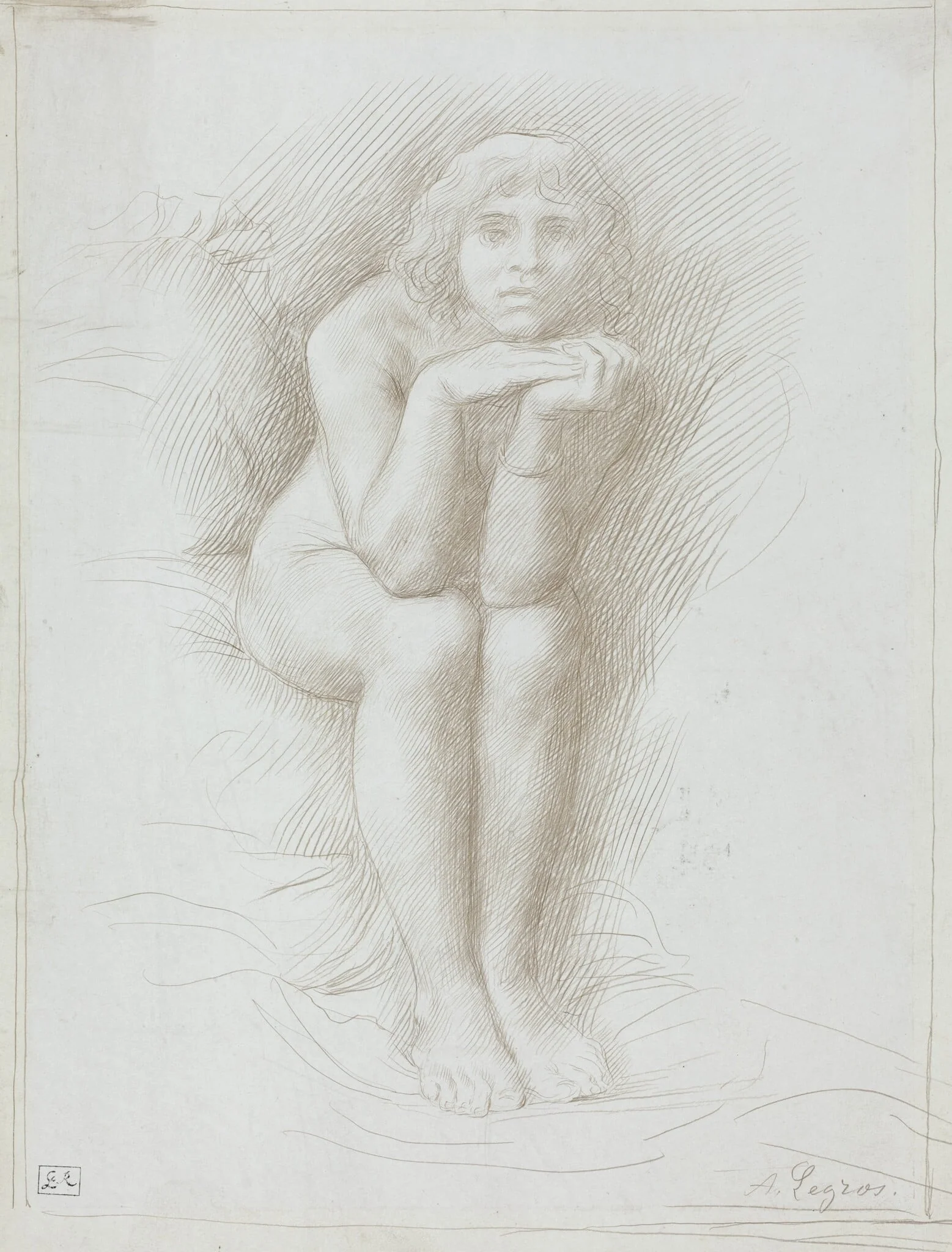 Nude Model Seated, detail