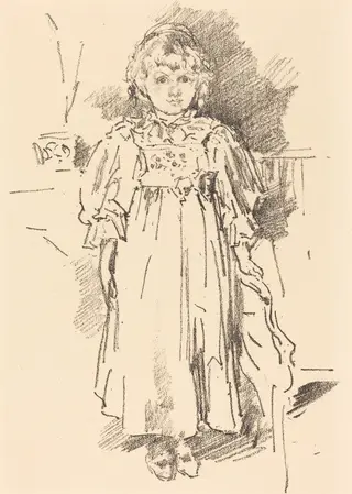 Little Evelyn, by James McNeill Whistler, ink, 1896
