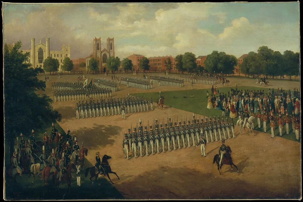 Seventh Regiment on Review, Washington Square, New York, detail