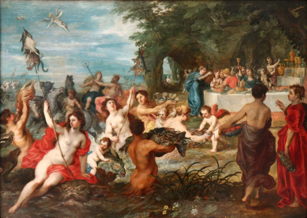 The wedding of Thetis and Peleus, by Hendrick van Balen the Elder, oil, 1660