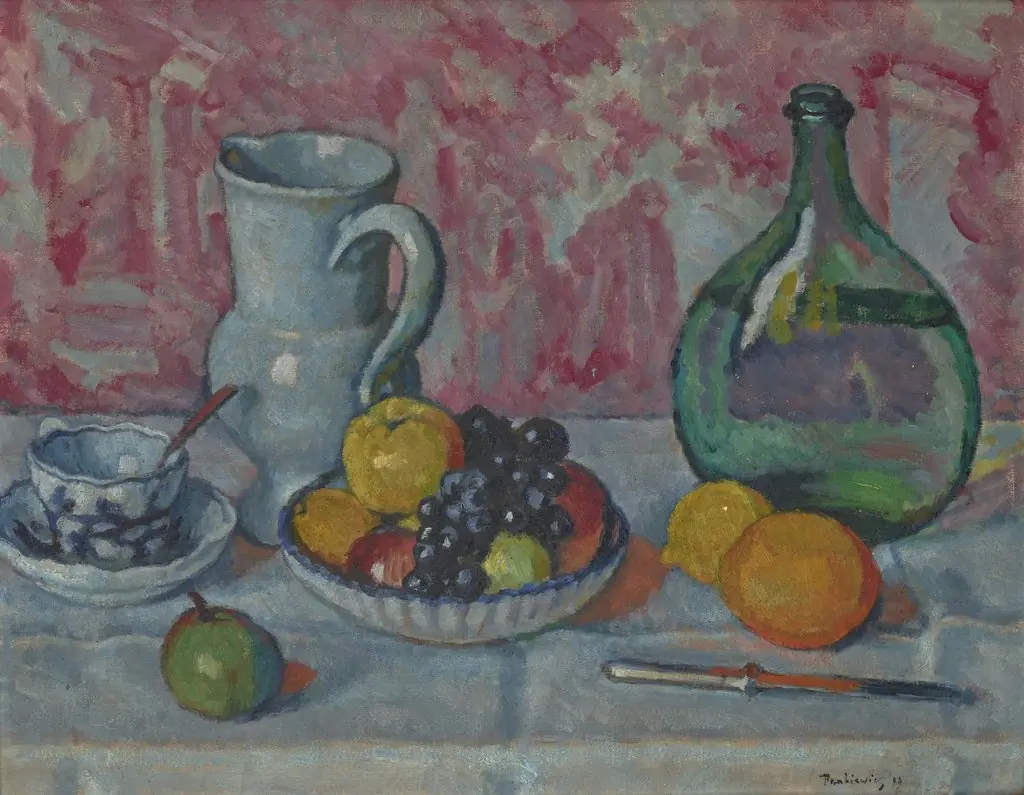 Still Life with a Knife, by Józef Pankiewicz, oil, 1909