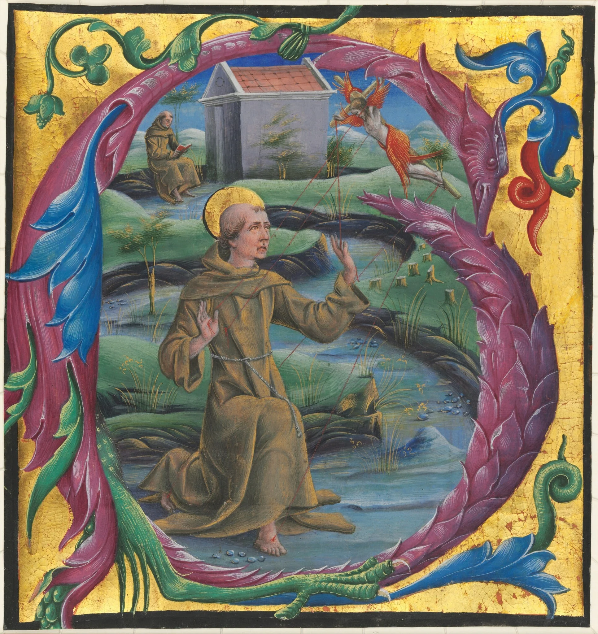 Saint Francis Receiving the Stigmata, detail