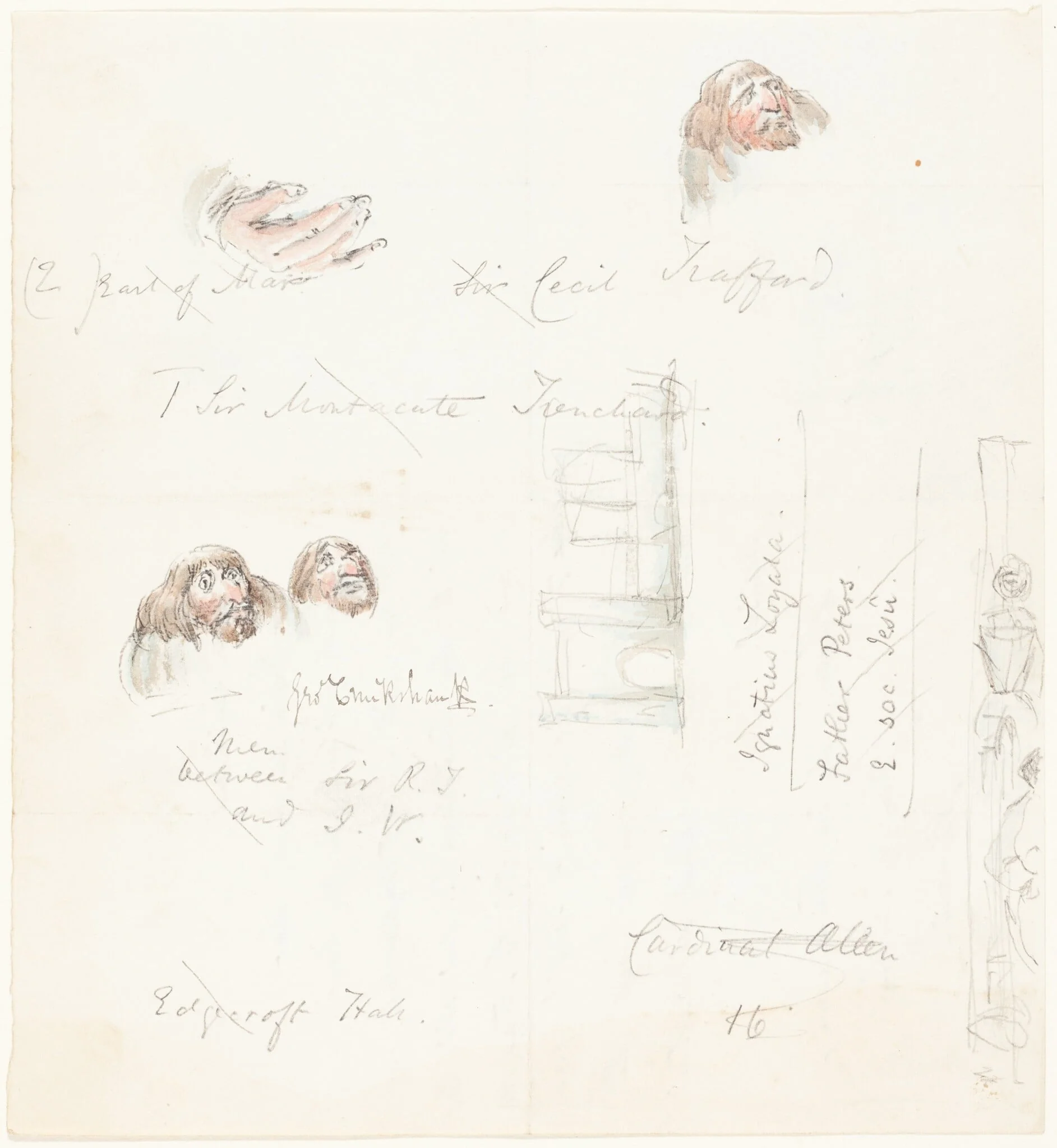 Sketches of Grotesque Faces, detail