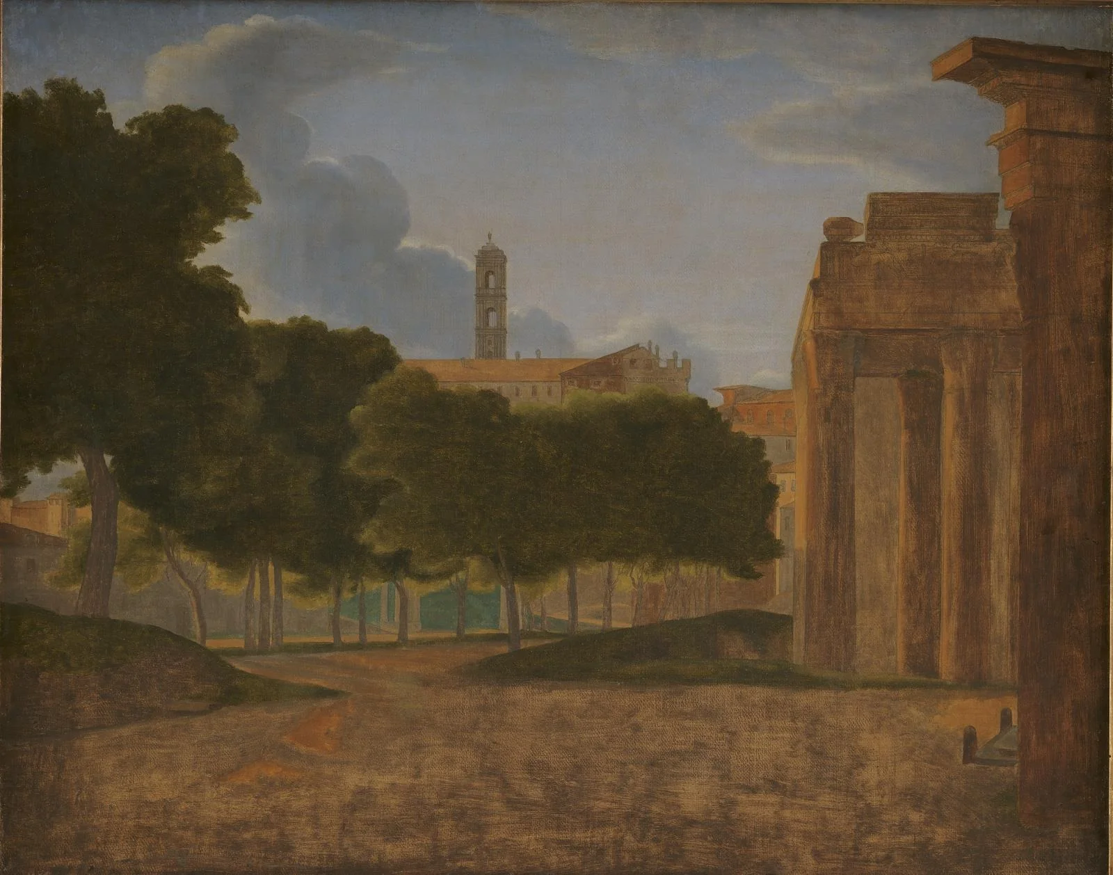 View of the Forum Romanum and the Via Sacra. In the background the Capitol, detail