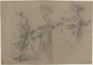 A Judge and Two Gentlemen Lawyers, by Eustache Le Sueur, chalk, 1636