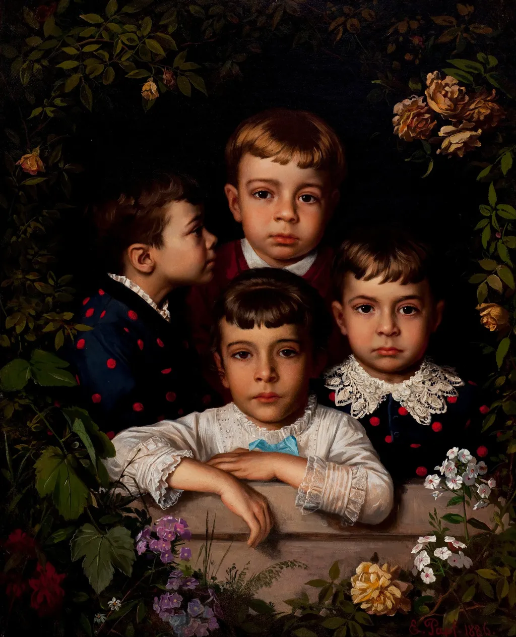 Children, by Karl Ernst Papf, oil, 1894