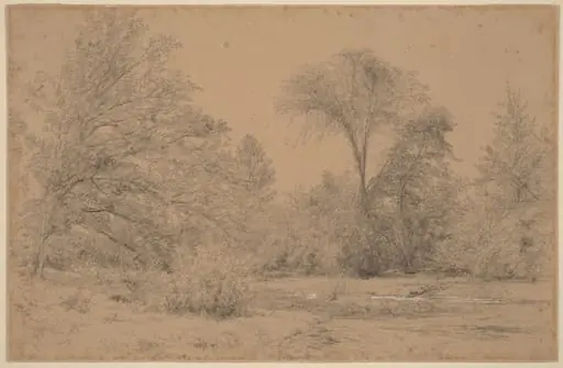 Landscape, Early Spring, by John Henry Hill, gouache, 1857
