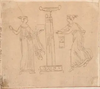 Women at an Altar, by Jacques-Louis David, oil, 1778