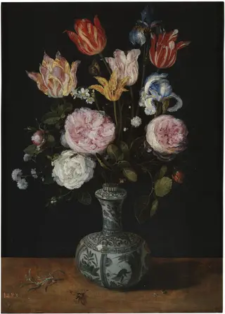 Vase of Flowers, by Jan Brueghel, the elder, oil, 1609