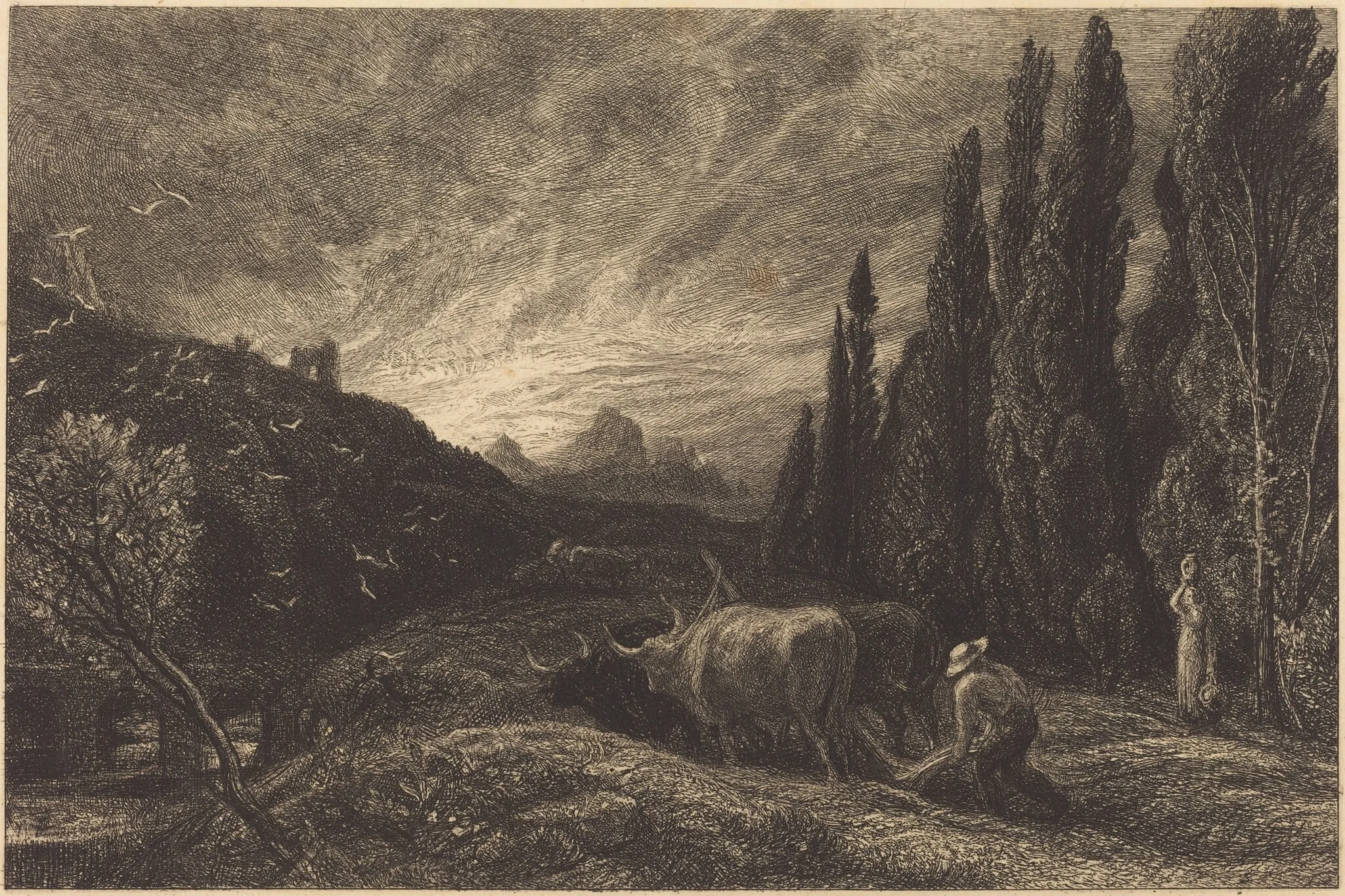 The Early Ploughman, detail