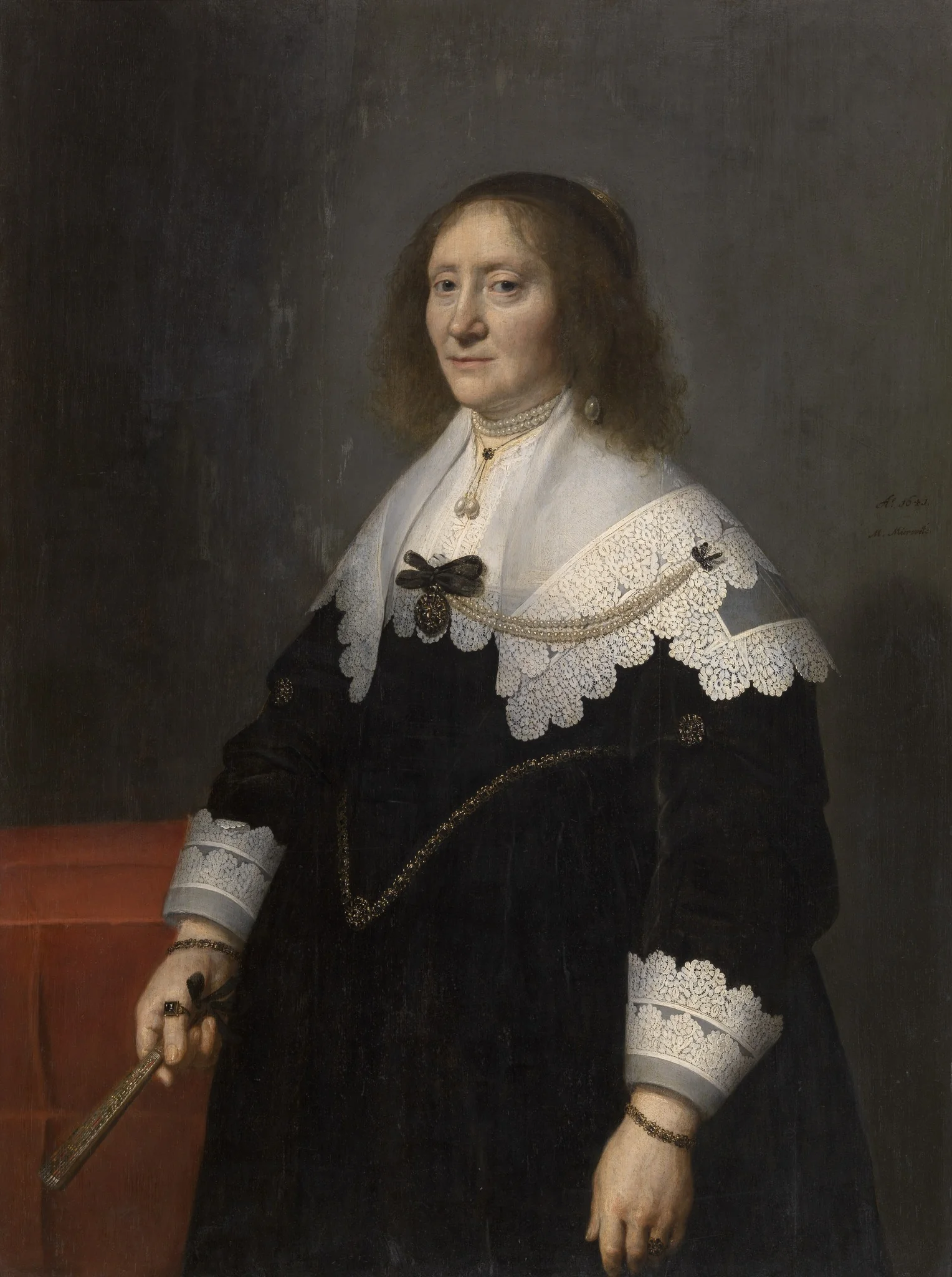 Portrait of Aletta Brasser (1579-1655), detail