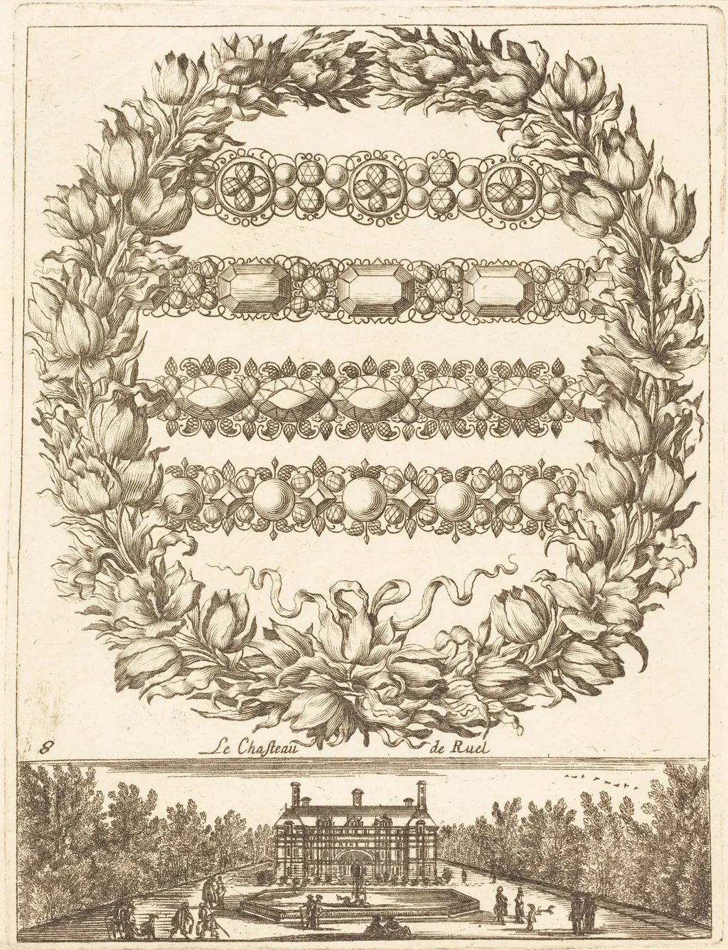Le chasteau de Ruel, by François Le Febvre, ink, 1665
