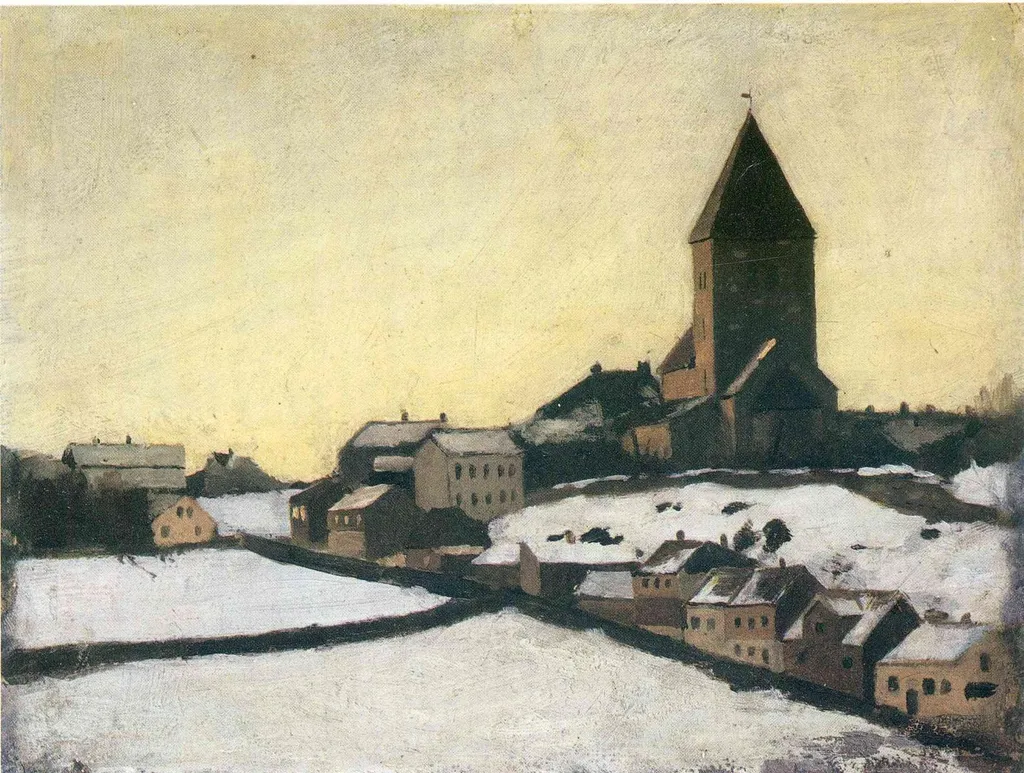 Gamle Aker Church, by Edvard Munch, oil, 1891