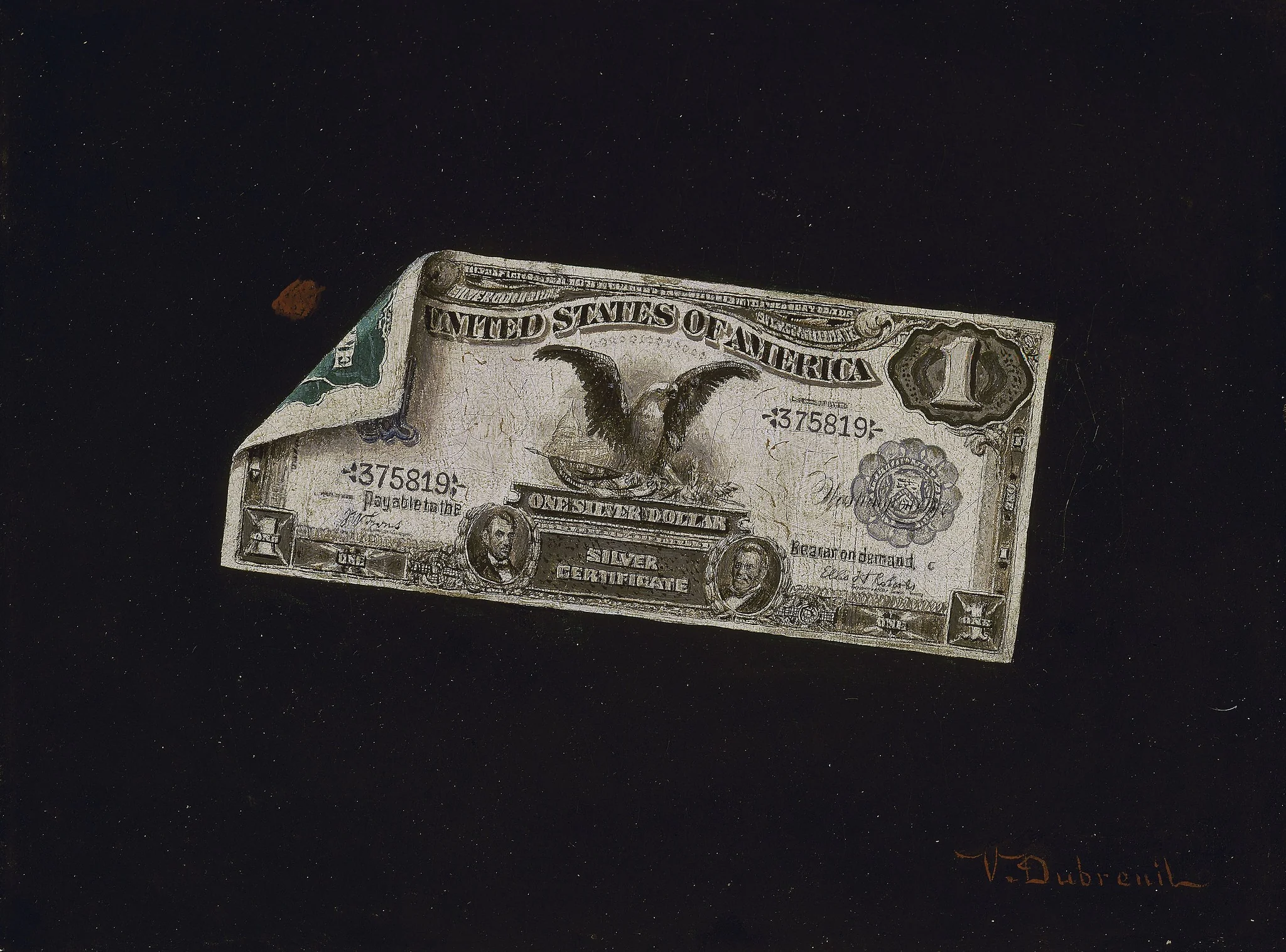 One Dollar Silver Certificate, detail