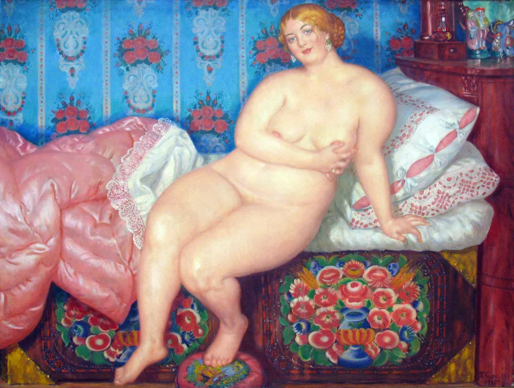 The Beauty, by Boris Kustodiev, oil, 1915