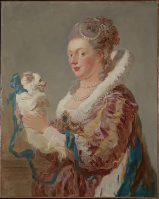 A Woman with a Dog, by Jean Honoré Fragonard, oil, 1769