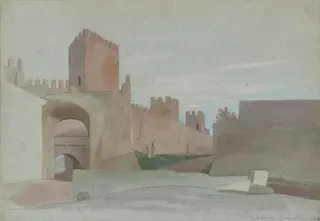 Porta San Lorenzo, Rome, by Victor-François-Eloi Biennourry, graphite, 1801