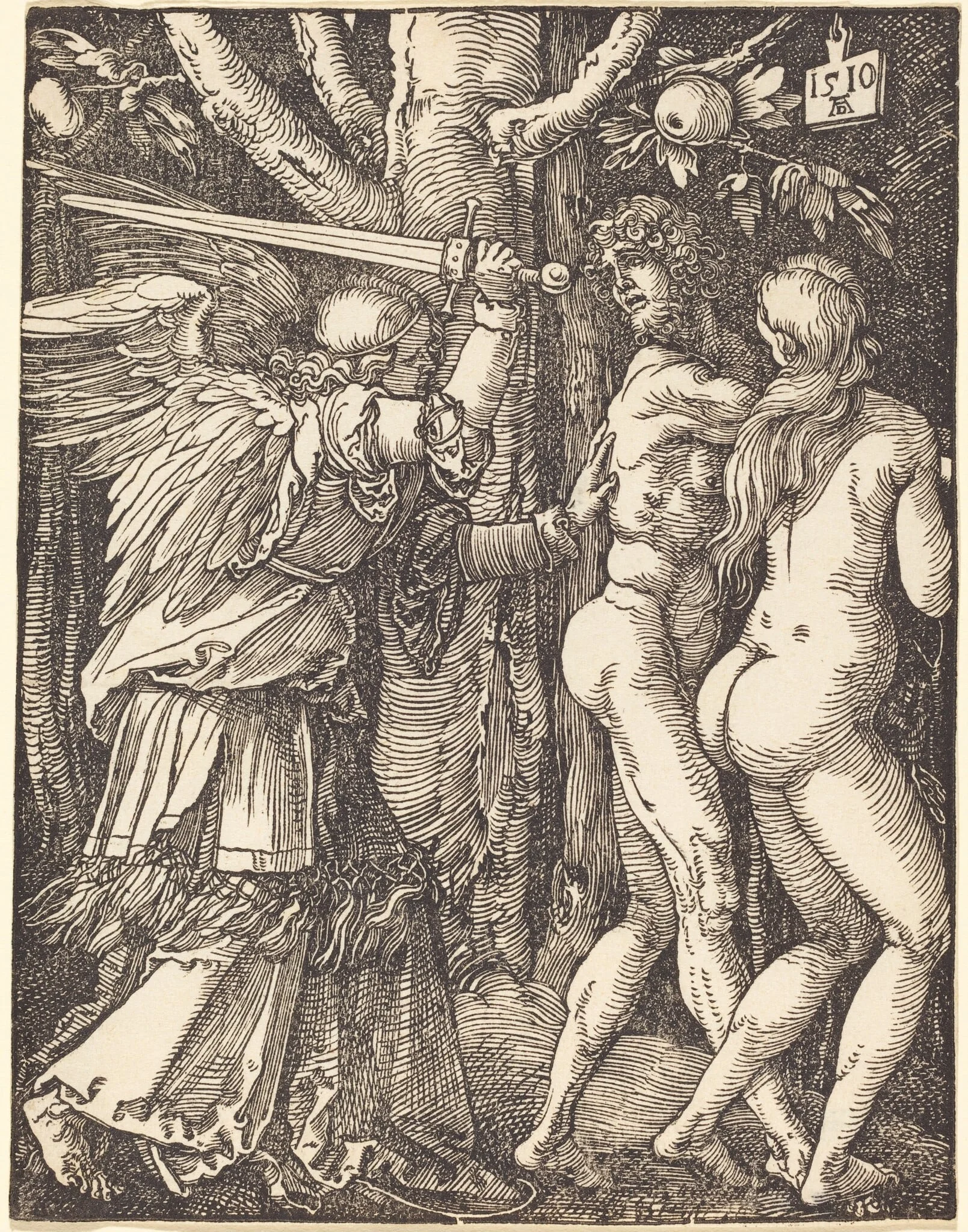 The Expulsion from Paradise, detail