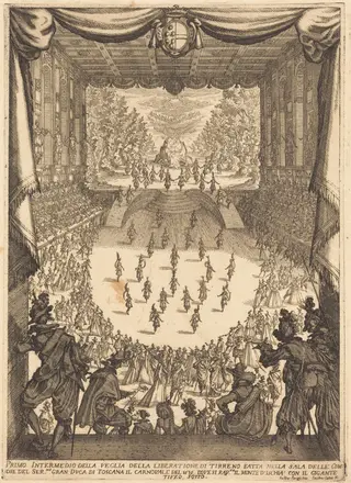First Intermezzo, by Jacques Callot, ink, 1617