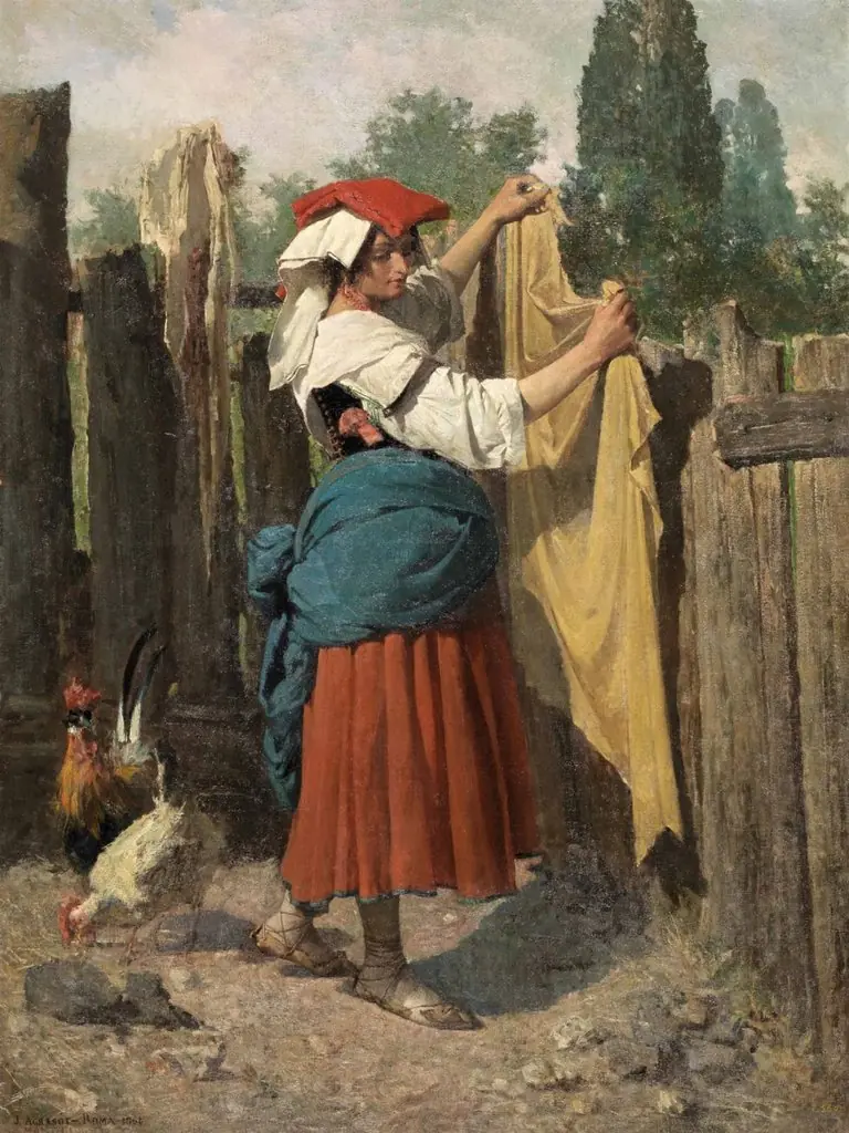 Laundry, by Joaquín Agrasot y Juan, oil, 1864