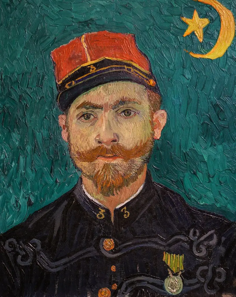 Portrait of Paul-Eugène Milliet, Second Lieutenant of the Zouaves, by Vincent van Gogh, oil