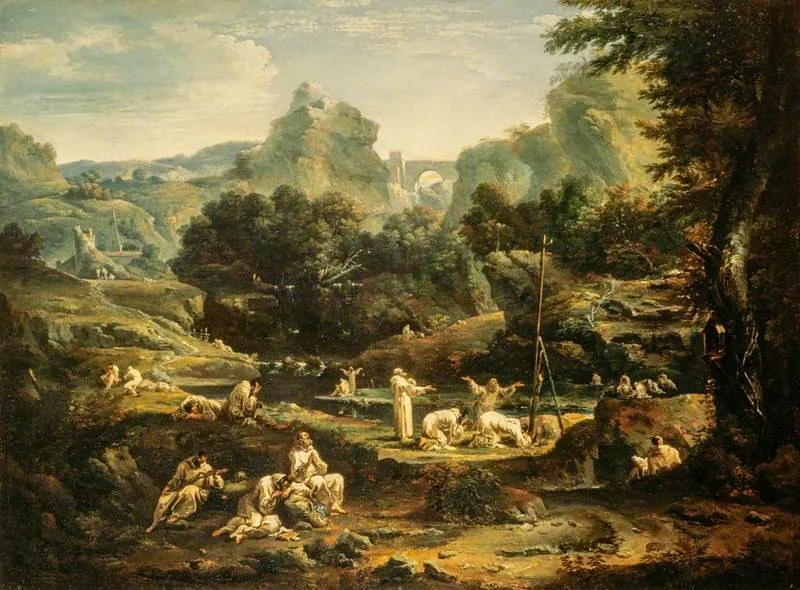 Landscape with Monks, detail
