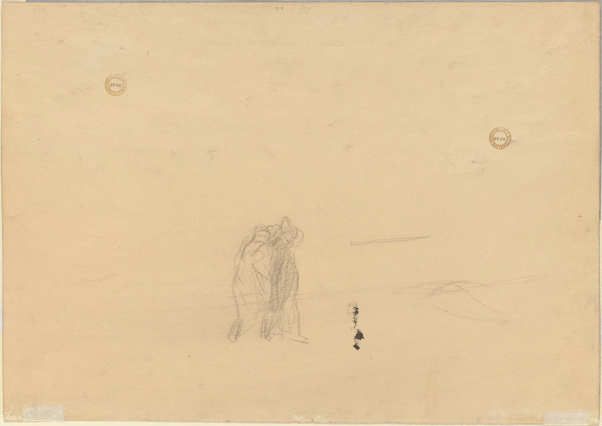 Figures in a Landscape (verso), detail