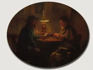 Card Game at "le Père Martin", by Adolphe-Félix Cals, unspecified, 1859