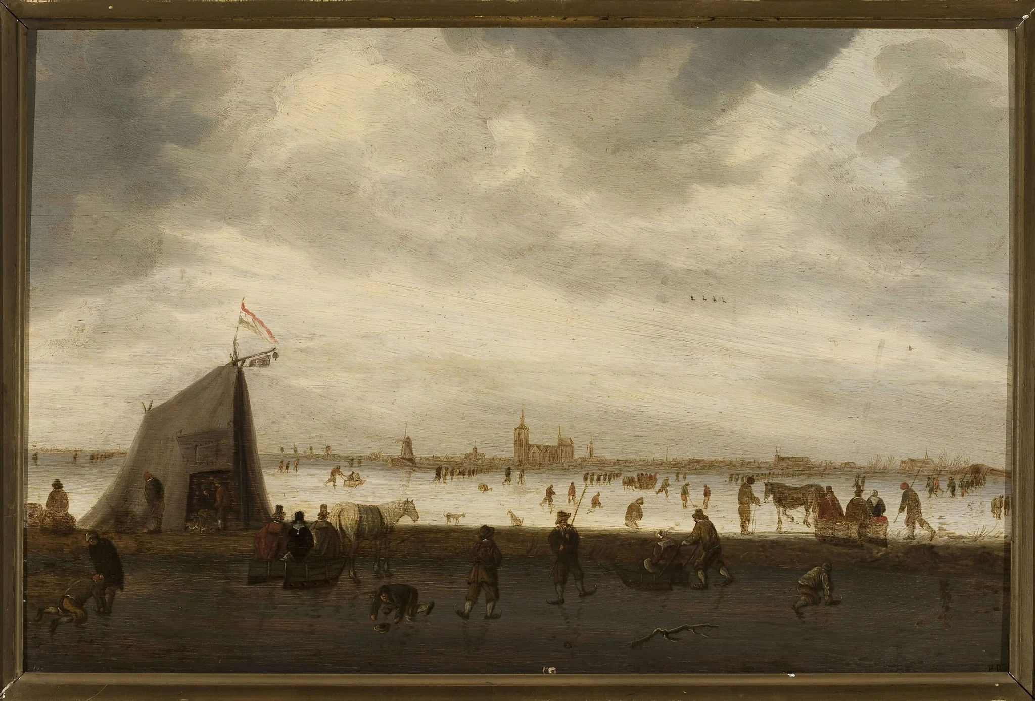 Skating near the city, detail