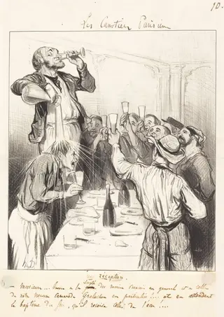 Une Réception, by Honoré Daumier, ink, 1843