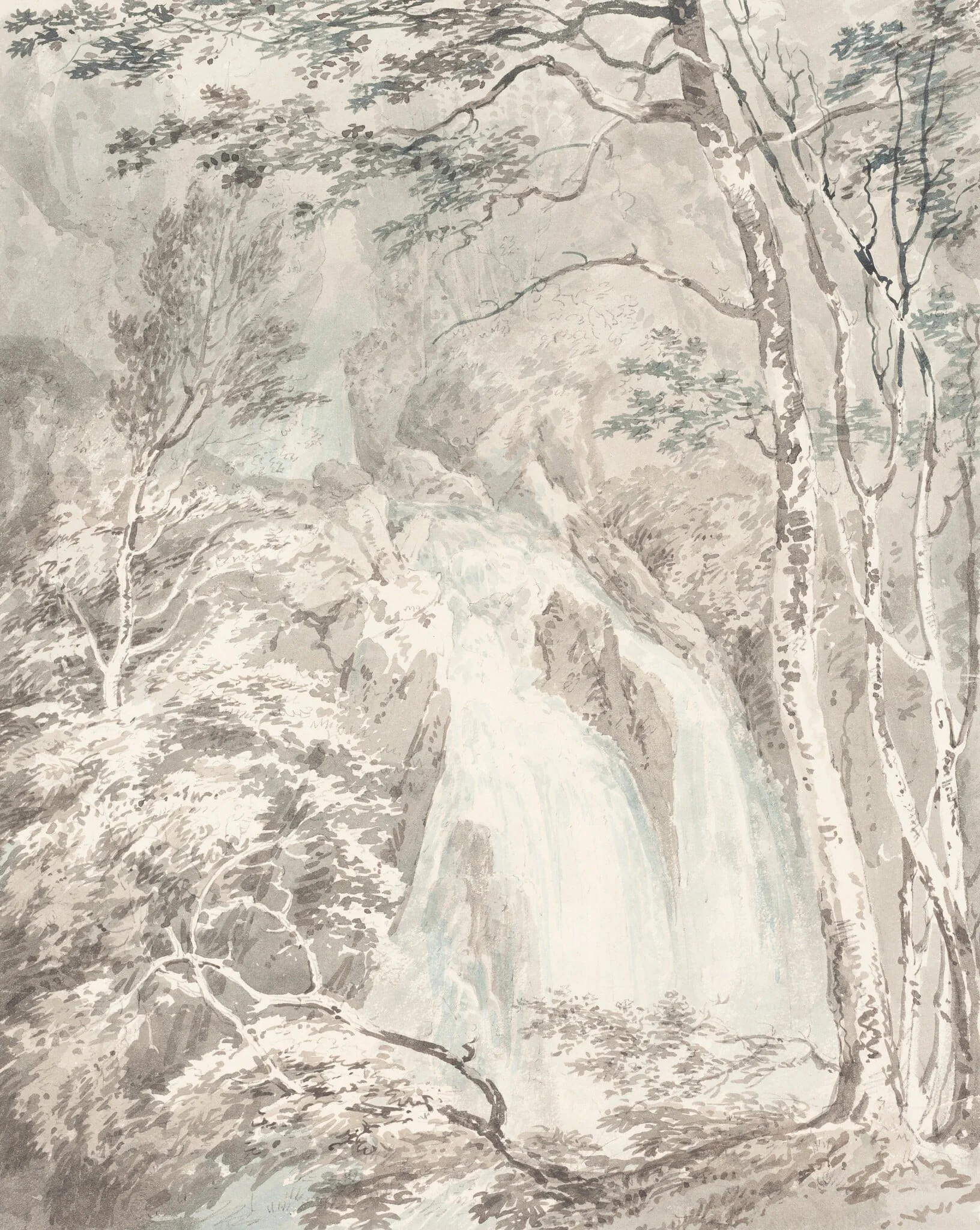 A Waterfall, detail