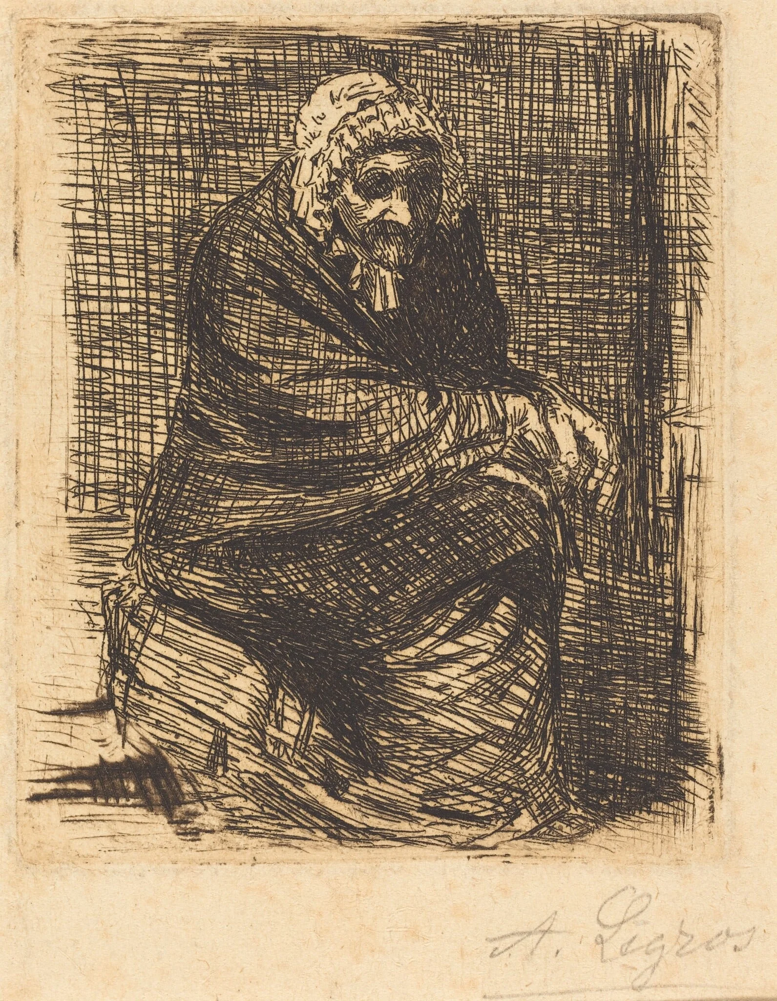 Old Woman Seated (La vieille femme assise), detail