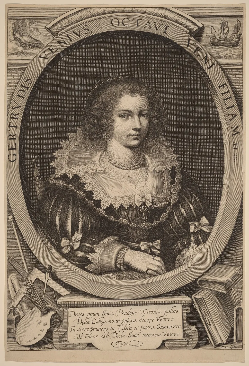Gertrude van Veen, by Lucas Emil Vorsterman, ink, 1624