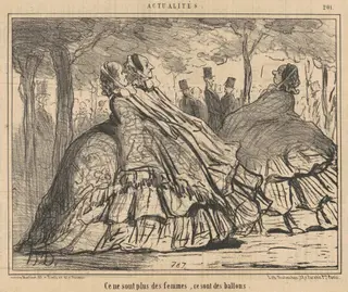 Ce ne sont plus des femmes, ce sont des ballons, by Honoré Daumier, ink, 1855
