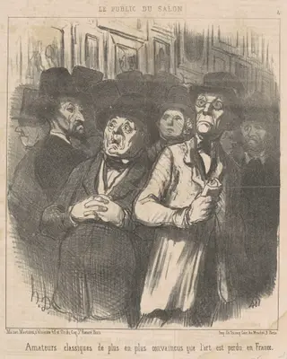 Amateurs classiques ... convaincus ..., by Honoré Daumier, ink, 1852