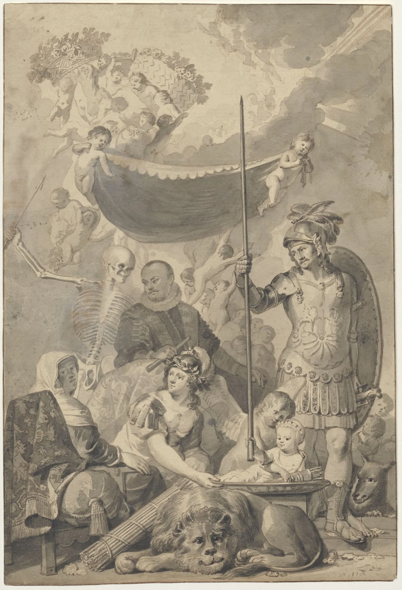Allegory on the birth of Frederik Hendrik, detail