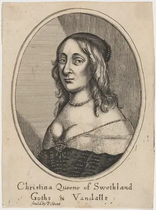 Queen Christina, by Wenceslaus Hollar, ink, 1613
