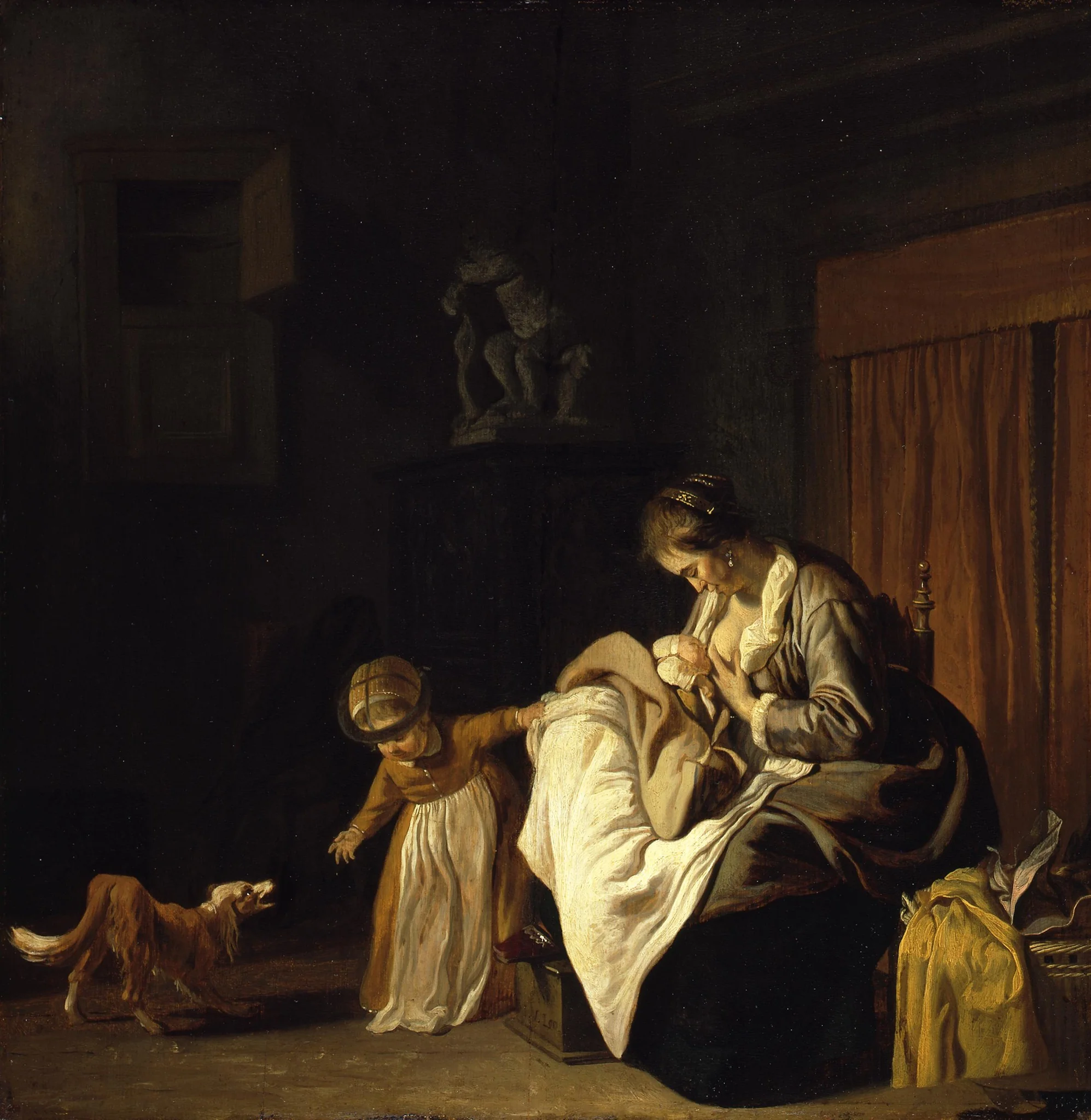 Mother with two children, detail