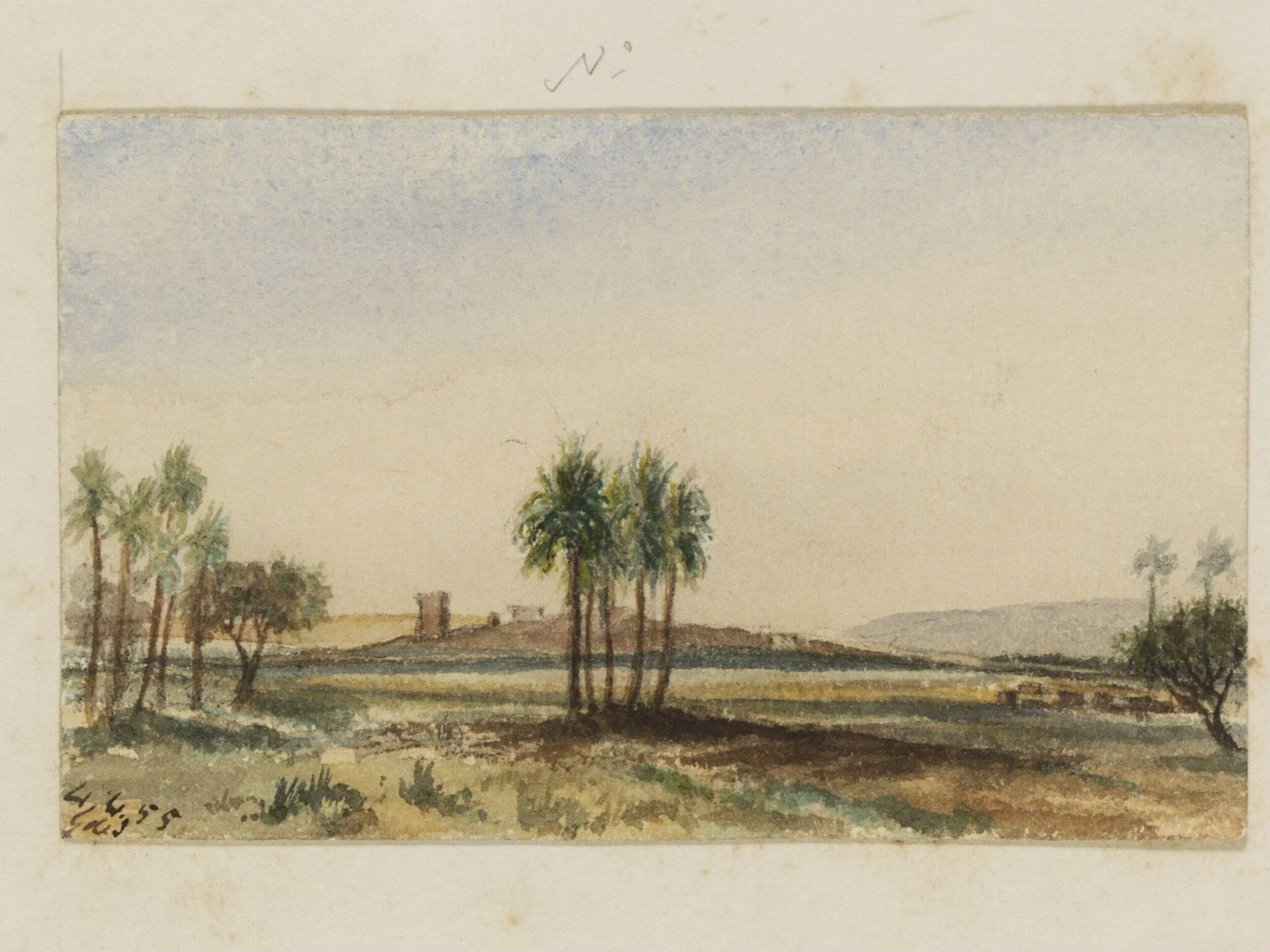 `Temple of Denderah. Distant view from bank of River. Upper Egypt', detail