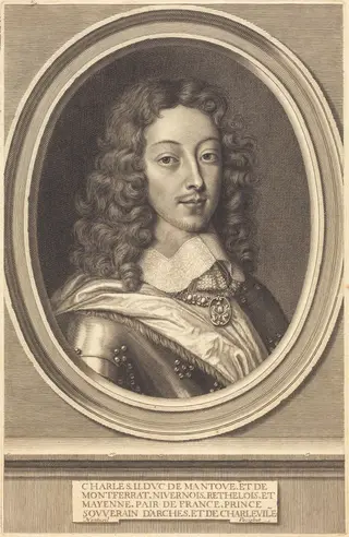 Charles II, Duc de Mantoue, by Robert Nanteuil, ink, 1652