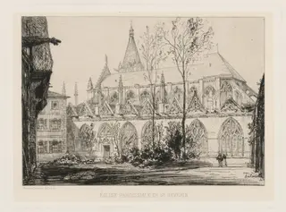 Église Paroissiale de St. Séverin, by Maxime Lalanne, ink, 1869