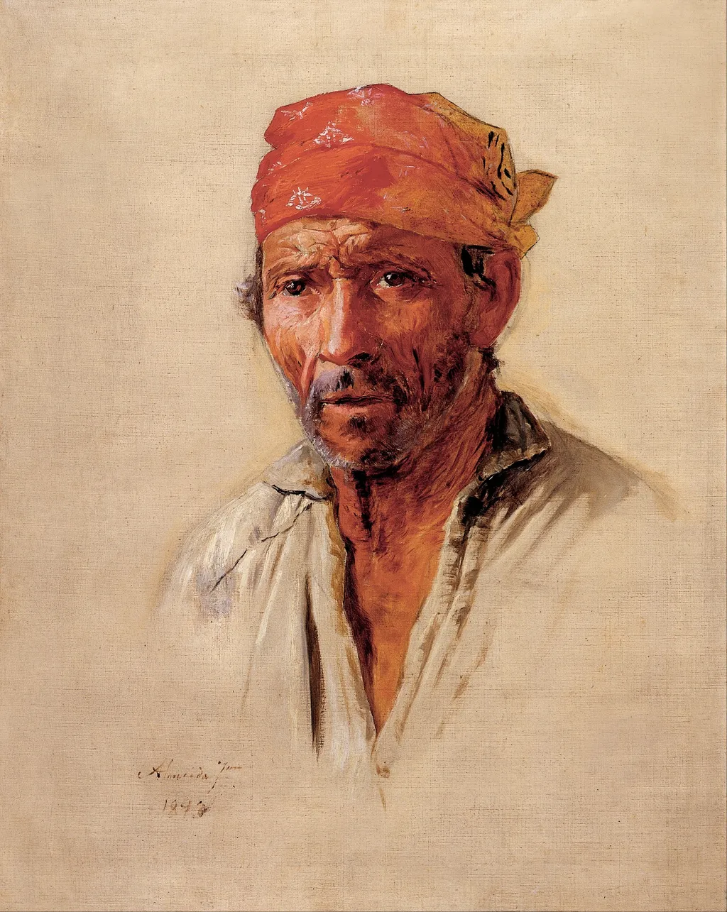 Study of Caipira’s Head, by José Ferraz de Almeida Júnior, oil, 1897