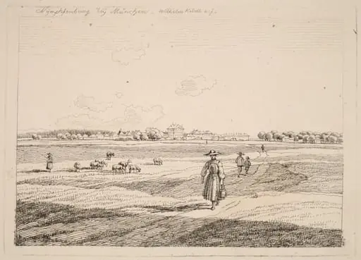 Nymphenburg, by Wilhelm von Kobell, ink, 1818