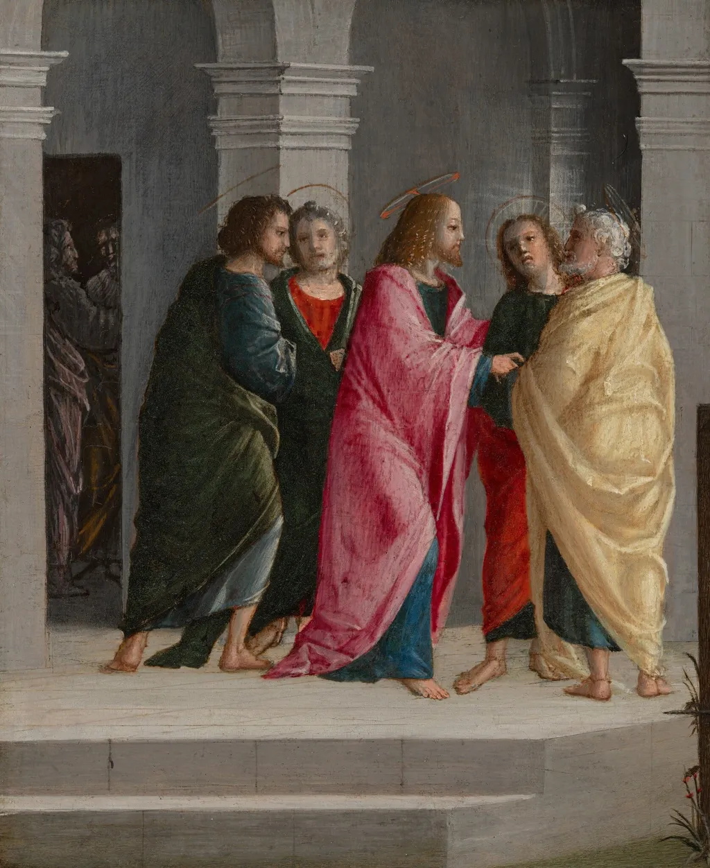 Christ Instructing Peter and John to Prepare for the Passover, by Vincenzo Civerchio, tempera, 1504
